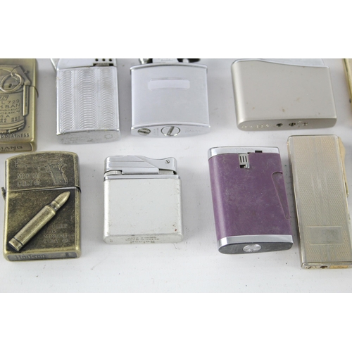 1340 - A collection of vintage cigarette lighters to include Hadson, Roland, Colibri etc