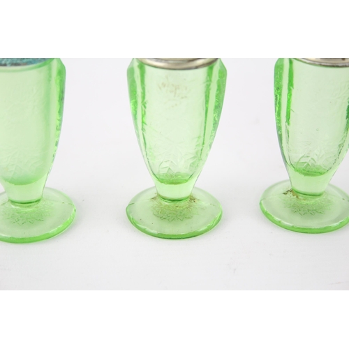 259 - Three pieces of vintage uranium glassware