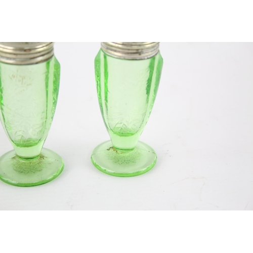 259 - Three pieces of vintage uranium glassware