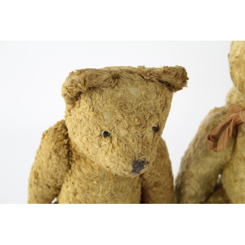 361 - Three vintage jointed mohair teddy bears