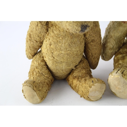 361 - Three vintage jointed mohair teddy bears