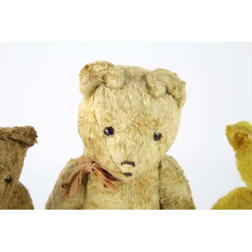 361 - Three vintage jointed mohair teddy bears