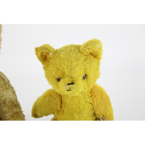 361 - Three vintage jointed mohair teddy bears