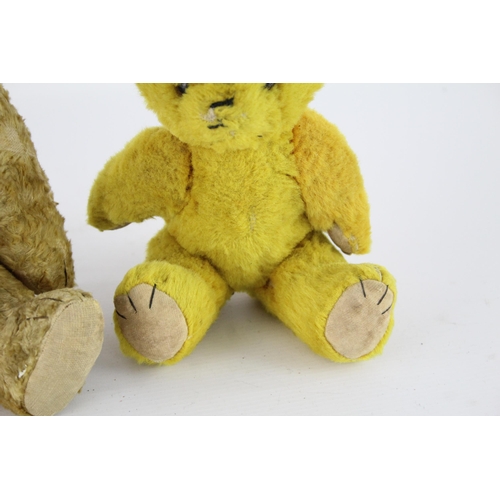 361 - Three vintage jointed mohair teddy bears