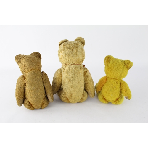 361 - Three vintage jointed mohair teddy bears