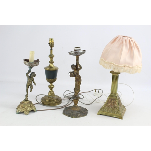 423 - Four vintage table lamps