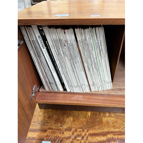 52 - A G Plan teak two door record cabinet