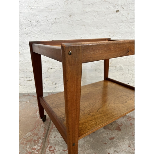 9 - A Stewart Griffiths Furniture teak two tier drinks trolley