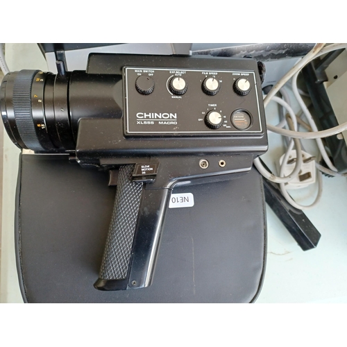 524 - A collection of cine equipment to include Chinon XL555 Macro Super8 camera, Eumig Type P8 Phonomatic... 