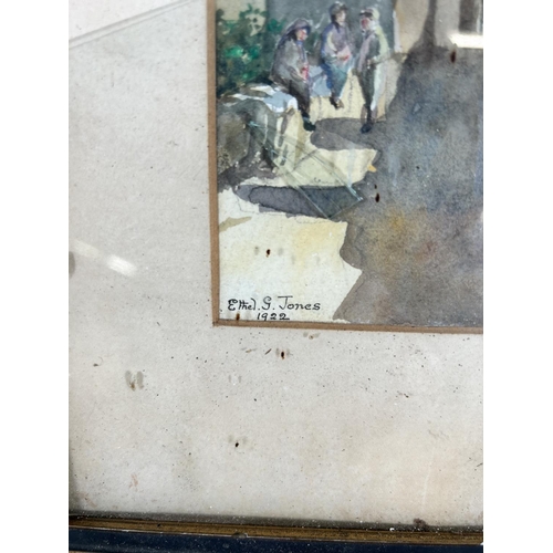 158 - An early 20th century framed watercolour by Ethel G. Jones and dated 1922 - approx. 30cm high x 24cm... 