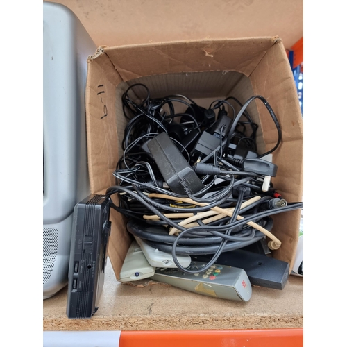 576 - Various AV items to include Bush CRT TV, Funai VCR, Neon LCD TV etc.