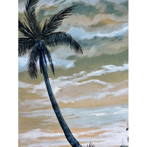 147 - A mid 20th century framed palm tree watercolour, signed lower right G. Macmillan Hughes and dated 19... 