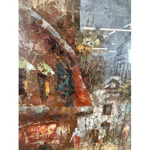 149 - A 1970s framed W. Kirby impressionist style oil painting - approx. 55cm high x 64cm wide