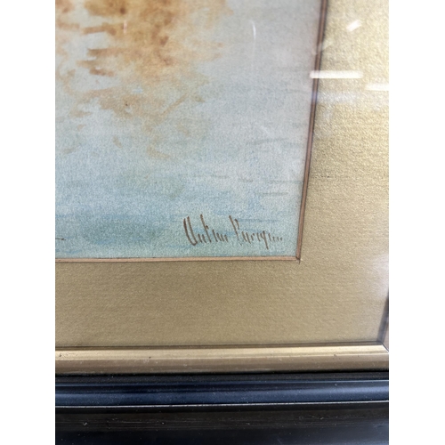 150 - An early 20th century framed watercolour titled 'The Campenile Venice' and signed lower right - appr... 