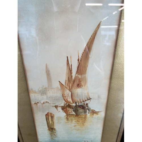 150 - An early 20th century framed watercolour titled 'The Campenile Venice' and signed lower right - appr... 