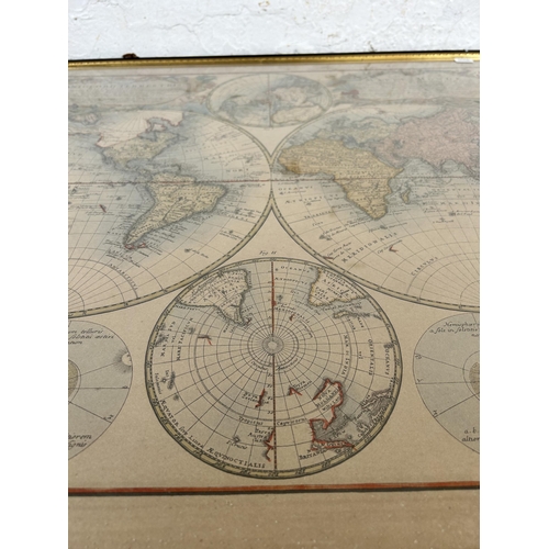 168 - A 1960s Leisure Arts Mappe Monde World Map print - approx. 64cm high x 75cm wide