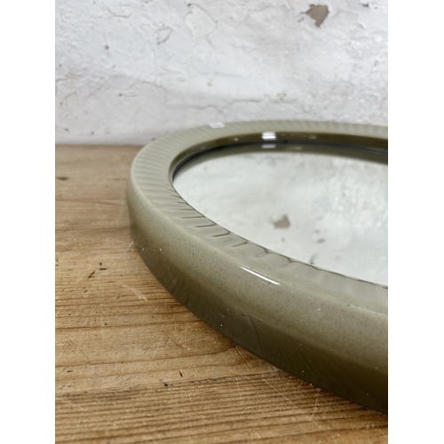 170 - A mid 20th century Twyfords England ceramic framed circular wall mirror - approx. 51cm diameter