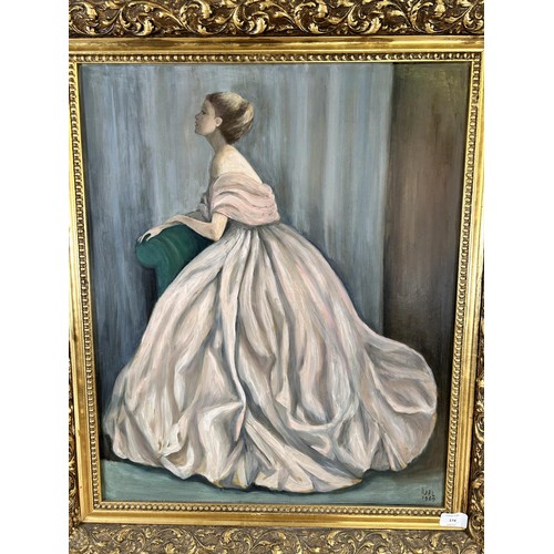 174 - A mid 20th century gilt framed oil on board, signed JPL and dated 1969 - approx. 71cm high x 61cm wi... 