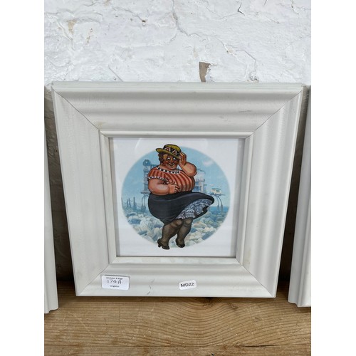 174A - Five framed 1920s/30s style seaside prints