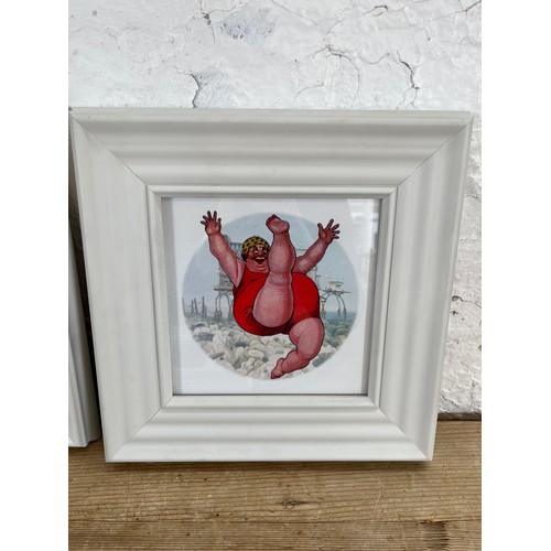 174A - Five framed 1920s/30s style seaside prints