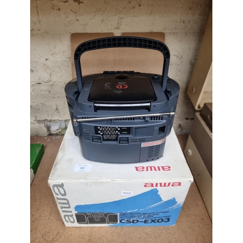 527 - A boxed Aiwa CSD-EX03 portable cassette recorder/radio/CD player