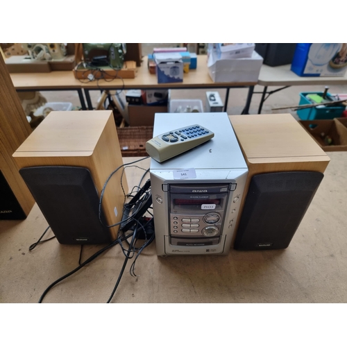 541 - An Aiwa XR-M191 micro stereo system with remote control