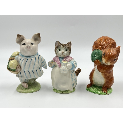 295 - Seven Beswick Beatrix Potter figurines to include Mrs Tiggy Winkle, Squirrel Nutkin etc.