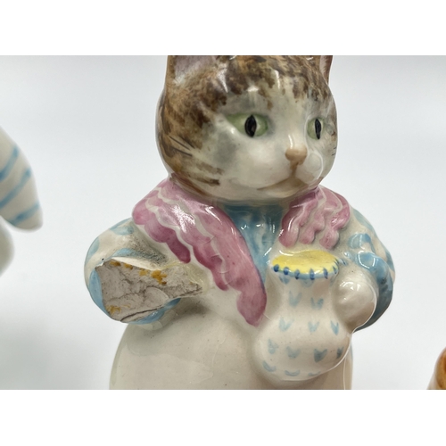 295 - Seven Beswick Beatrix Potter figurines to include Mrs Tiggy Winkle, Squirrel Nutkin etc.