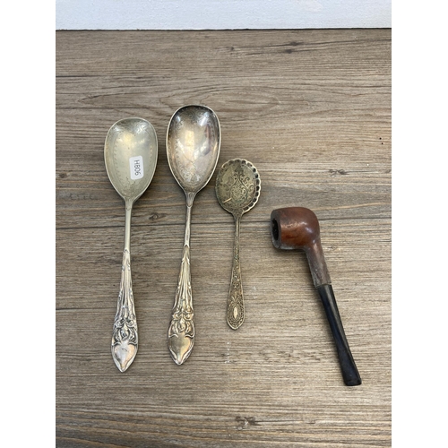 325 - A collection of metalware to include four Spanish EPB goblets, EPNS cutlery etc.