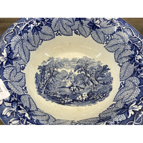 270 - A Mason's Ironstone blue and white circular bowl - approx. 33cm diameter