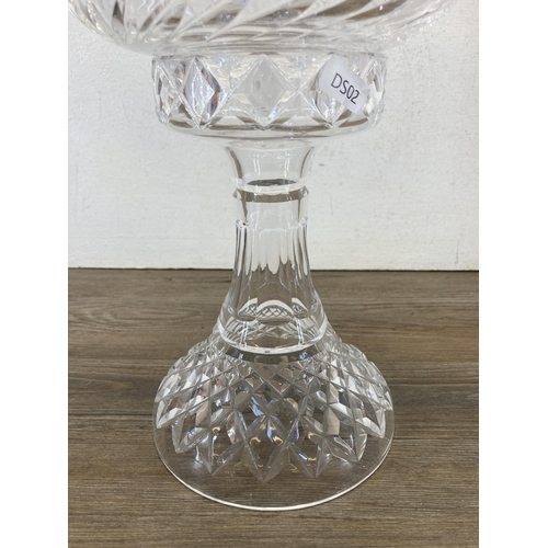 275 - A vintage cut glass table lamp - approx. 33cm high