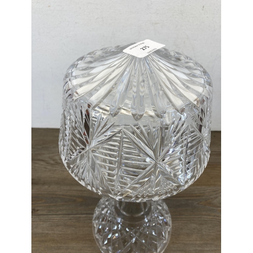 275 - A vintage cut glass table lamp - approx. 33cm high