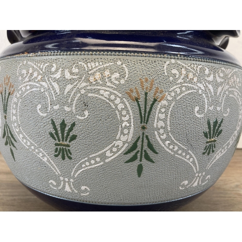 279 - An early 20th century Lovatt Langley Ware leadless glaze jardinière, patent no. 8687- approx. 20cm h... 