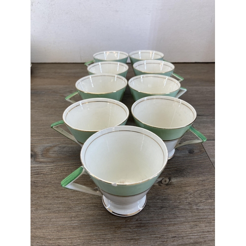 282 - An Art Deco Palissy England thirty eight piece tea set