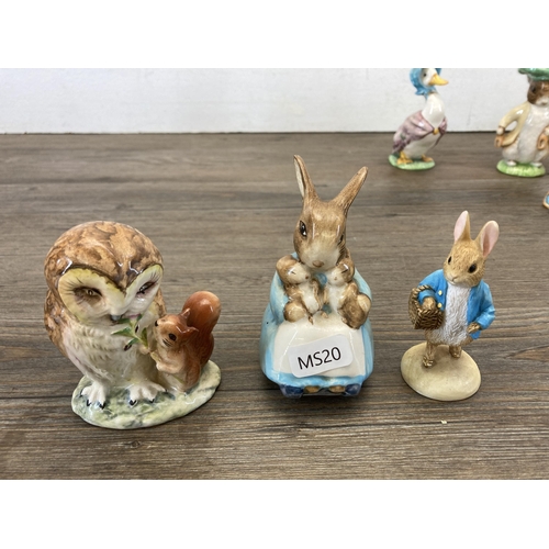 303 - Eleven ceramic and resin animal figurines to include Royal Albert The Wind in the Willows Mole AW4, ... 