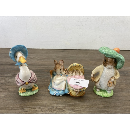 303 - Eleven ceramic and resin animal figurines to include Royal Albert The Wind in the Willows Mole AW4, ... 