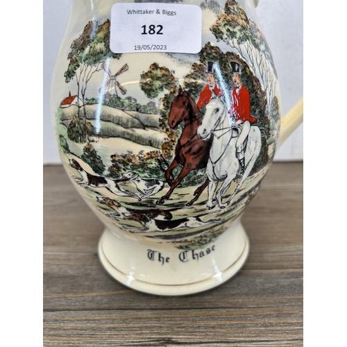 182 - A Crown Devon Fielding's The Chase musical jug - approx. 20cm high