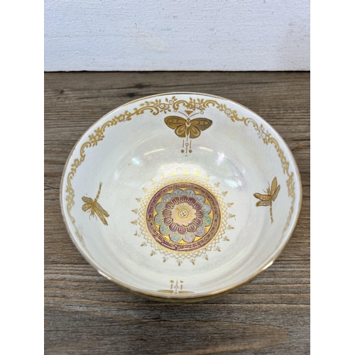 183 - A Crown Devon Lustrine Fielding's Butterfly pattern circular bowl - approx. 12cm diameter