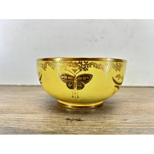 183 - A Crown Devon Lustrine Fielding's Butterfly pattern circular bowl - approx. 12cm diameter