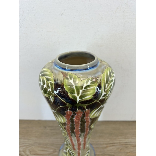 216 - A Cobridge Stoneware tapered vase - approx. 30cm high