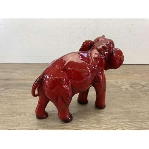 225 - A Royal Doulton Flambé elephant figurine - approx. 17cm high