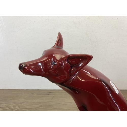 229 - A Royal Doulton Flambé fox figurine - approx. 25cm high