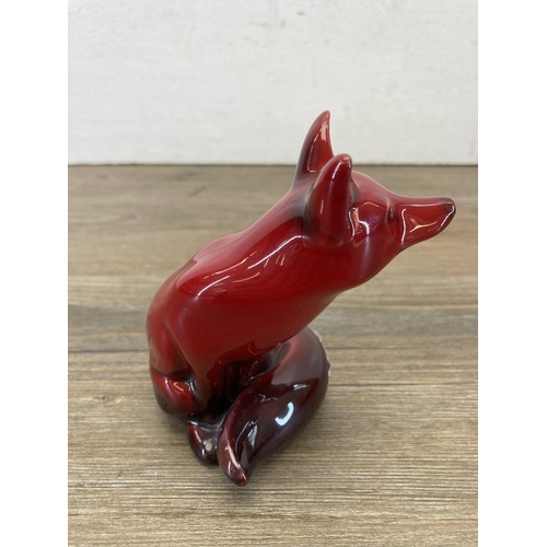 230 - A Royal Doulton Flambé fox figurine - approx. 10cm high