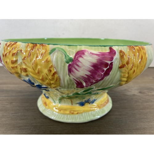 255 - A J. H. W & Sons Ltd Hanley Royal Falcon Ware circular pedestal bowl - approx. 21cm diameter x 10.5c... 