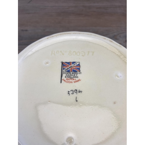 255 - A J. H. W & Sons Ltd Hanley Royal Falcon Ware circular pedestal bowl - approx. 21cm diameter x 10.5c... 