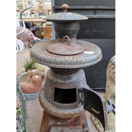 720 - A Clark cast metal Chiminea - approx. 94cm high