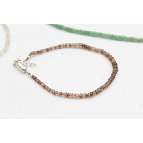 1154 - Eight .925 silver gemstone necklaces and bracelets to include TGGC etc. - approx. gross weight 83 gr... 