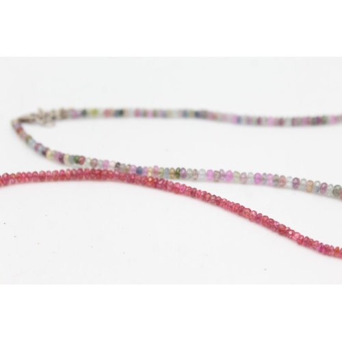 1154 - Eight .925 silver gemstone necklaces and bracelets to include TGGC etc. - approx. gross weight 83 gr... 