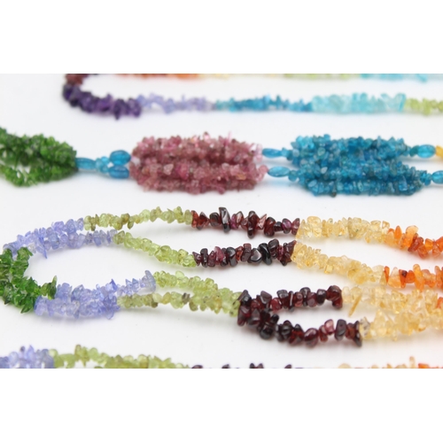 1160 - Eight .925 silver gemstone necklaces and bracelets to include TGGC etc. - approx. gross weight 163 g... 