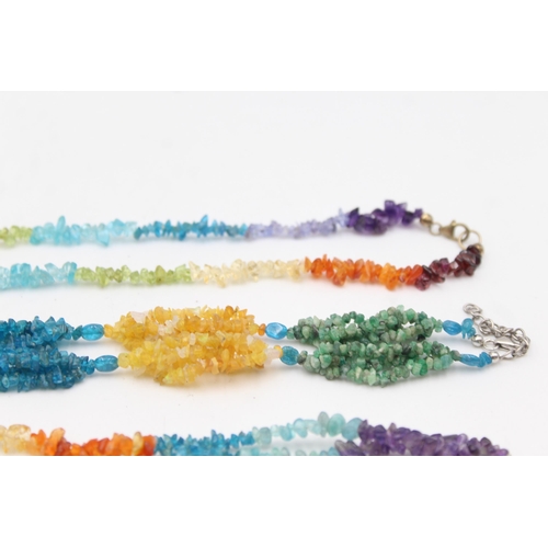 1160 - Eight .925 silver gemstone necklaces and bracelets to include TGGC etc. - approx. gross weight 163 g... 